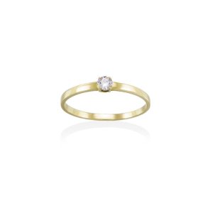 Solitario Oro Amarillo y Diamante Talla Brillante a2342sa-1