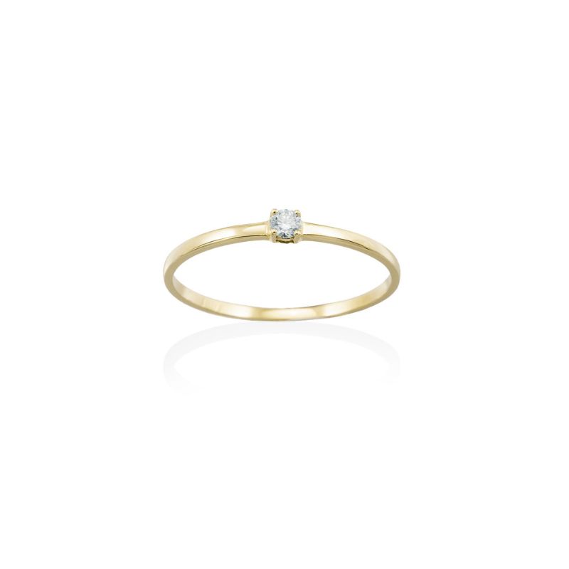 Solitario en Oro Amarillo 18Kt y diamantes 050 ct A2373SA-1