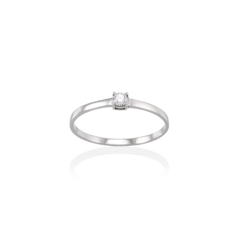 Solitario de Oro blanco con 1 diamante talla brillante A2428S-1