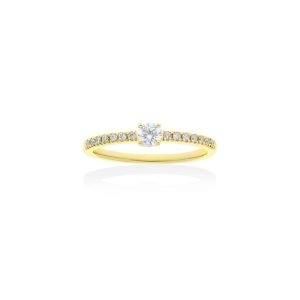 Anillo de Compromiso Oro Amarillo y Diamantes A2722SA12-1