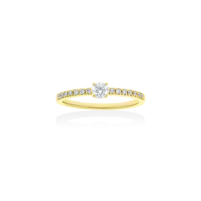 Anillo de Compromiso Oro Amarillo y Diamantes A2722SA12-1