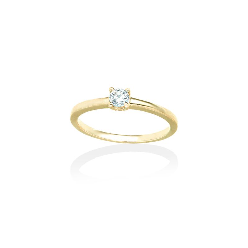 Anillo Pedida Oro Amarillo 18kt Diamante Natural A2731Sa12