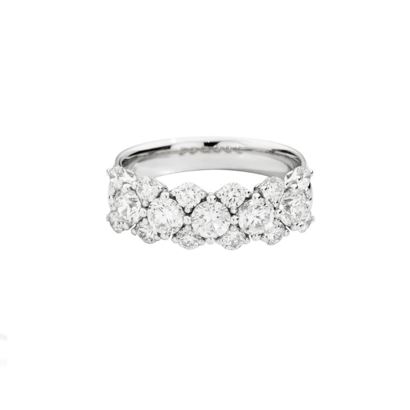 Anillo Oro Blanco 18 kt Diamantes Naturales r01fl001/200-14