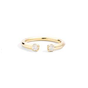 Anillo Compromiso abierto Oro Amarillo 18 kt con 2 diamantes R01FN005/G020-13.1