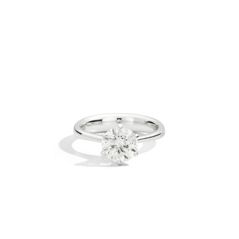 Anillo Solitario Oro blanco 18 Kt Diamante Natural 080 qt r01so014-014-11-1