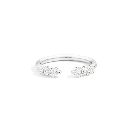 Anillo Compromiso Oro blanco 18 Kt Diamantes Naturales Corazones r86fn011/044-14-1