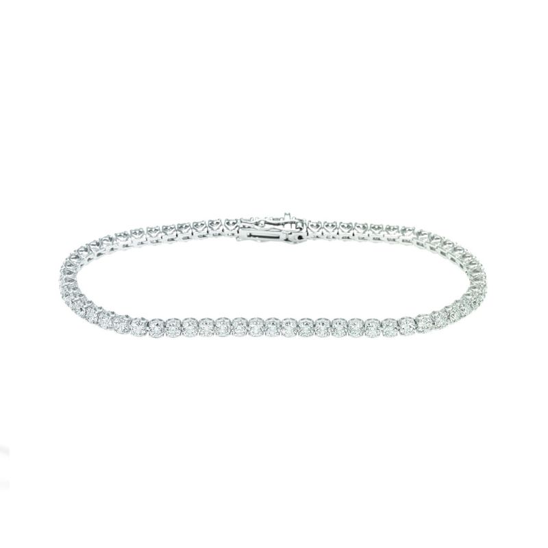 Pulsera Tennis Oro Blanco 18 Kt Diamantes Naturales t01se730/350-18-1